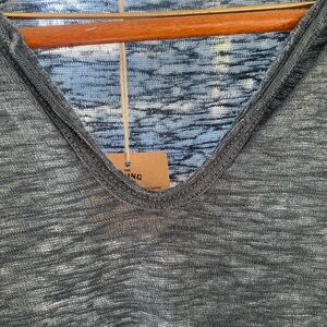 Project Social T Charcoal V-Neck Top